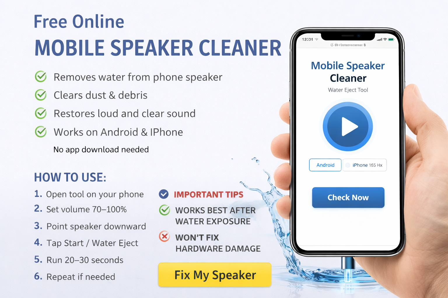 mobile speaker cleaner tool