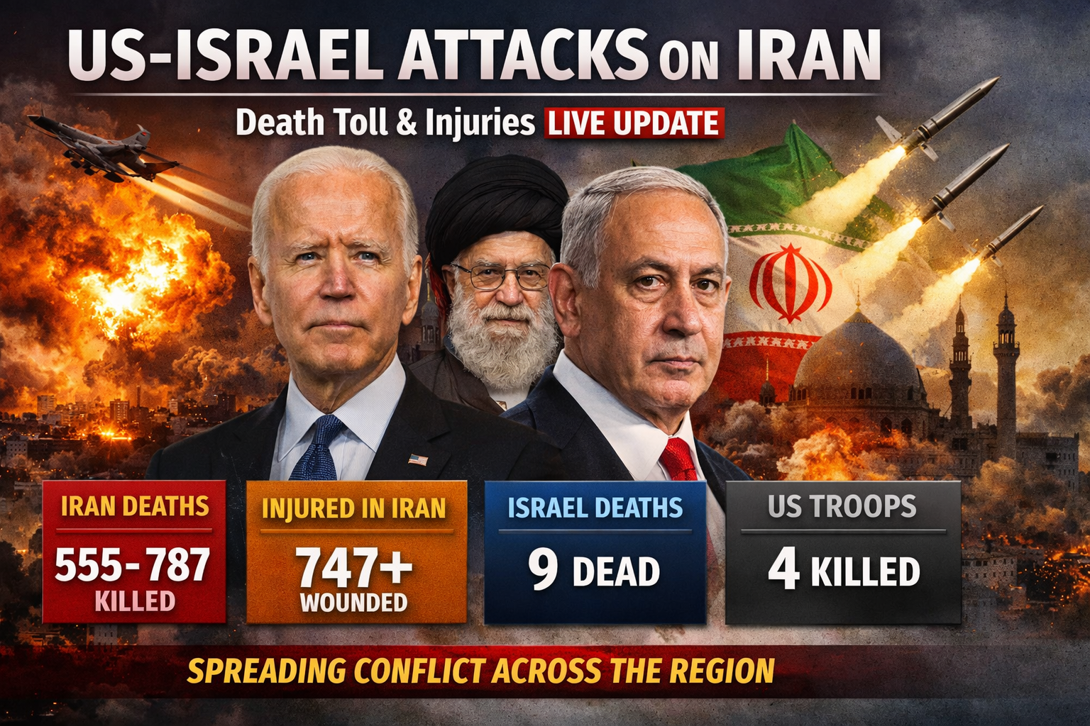 US-Israel attacks on Iran: Death toll and injuries live tracker
