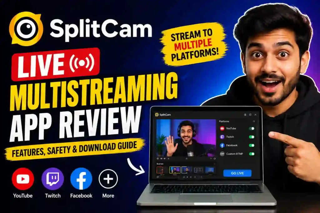 SplitCam Review 2026: Learn about SplitCam’s live multistreaming features, virtual webcam tools, safety, pros, cons, and download options