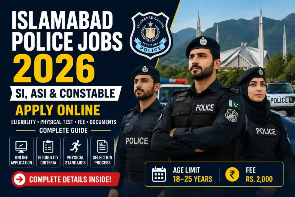 Islamabad Police Jobs 2026 – SI, ASI & Constable Apply Online